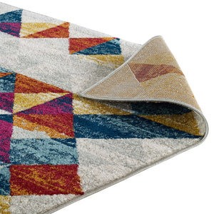 ModwayModway Entourage Elettra Distressed Geometric Triangle Mosaic 5x8 Area Rug R-1176-58 R-1176A-58- BetterPatio.com