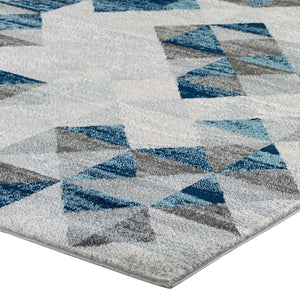 ModwayModway Entourage Elettra Distressed Geometric Triangle Mosaic 8x10 Area Rug R-1176-810 R-1176B-810- BetterPatio.com