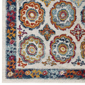 ModwayModway Entourage Odile Distressed Floral Moroccan Trellis 5x8 Area Rug R-1168-58 R-1168A-58- BetterPatio.com