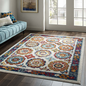 ModwayModway Entourage Odile Distressed Floral Moroccan Trellis 5x8 Area Rug R-1168-58 R-1168A-58- BetterPatio.com