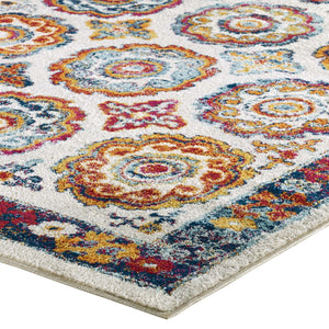 ModwayModway Entourage Odile Distressed Floral Moroccan Trellis 5x8 Area Rug R-1168-58 R-1168A-58- BetterPatio.com