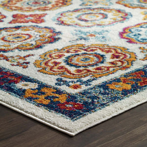 ModwayModway Entourage Odile Distressed Floral Moroccan Trellis 5x8 Area Rug R-1168-58 R-1168A-58- BetterPatio.com