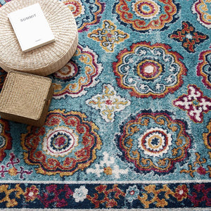 ModwayModway Entourage Odile Distressed Floral Moroccan Trellis 5x8 Area Rug R-1168-58 R-1168B-58- BetterPatio.com