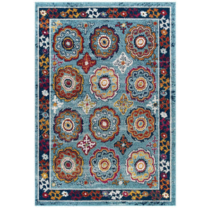 ModwayModway Entourage Odile Distressed Floral Moroccan Trellis 5x8 Area Rug R-1168-58 R-1168B-58- BetterPatio.com