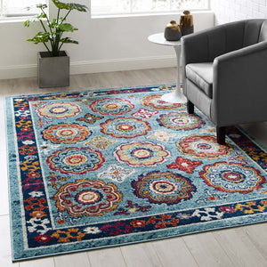 ModwayModway Entourage Odile Distressed Floral Moroccan Trellis 5x8 Area Rug R-1168-58 R-1168B-58- BetterPatio.com