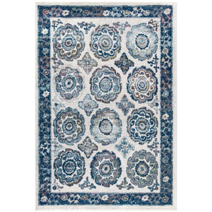 ModwayModway Entourage Odile Distressed Floral Moroccan Trellis 5x8 Area Rug R-1168-58 R-1168C-58- BetterPatio.com