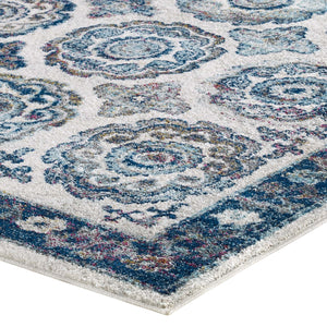 ModwayModway Entourage Odile Distressed Floral Moroccan Trellis 5x8 Area Rug R-1168-58 R-1168C-58- BetterPatio.com