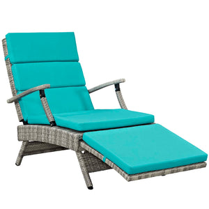 ModwayModway Envisage Chaise Outdoor Patio Wicker Rattan Lounge Chair EEI-2301 EEI-2301-LGR-TRQ- BetterPatio.com