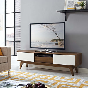 ModwayModway Envision 59 TV Stand EEI-2540 EEI-2540-WAL-WHI- BetterPatio.com