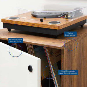 ModwayModway Envision Vinyl Record Display Stand EEI-4260 EEI-4260-WAL-WHI- BetterPatio.com