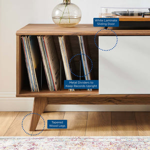 ModwayModway Envision Vinyl Record Display Stand EEI-4261 EEI-4261-WAL-WHI- BetterPatio.com