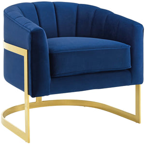 ModwayModway Esteem Accent Armchair Performance Velvet Set of 2 EEI-4422 EEI-4422-NAV- BetterPatio.com