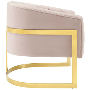 ModwayModway Esteem Vertical Channel Tufted Performance Velvet Accent Armchair EEI-3414 EEI-3414-PNK- BetterPatio.com