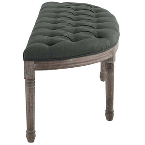 ModwayModway Esteem Vintage French Upholstered Fabric Semi-Circle Bench EEI-3369 EEI-3369-GRY- BetterPatio.com