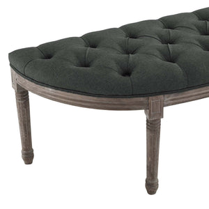 ModwayModway Esteem Vintage French Upholstered Fabric Semi-Circle Bench EEI-3369 EEI-3369-GRY- BetterPatio.com