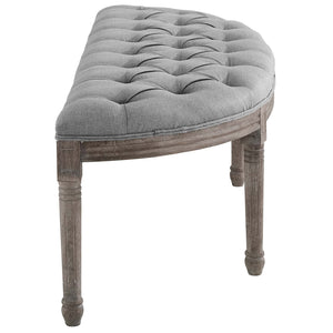 ModwayModway Esteem Vintage French Upholstered Fabric Semi-Circle Bench EEI-3369 EEI-3369-LGR- BetterPatio.com