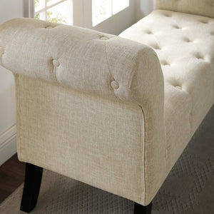 ModwayModway Evince Button Tufted Accent Upholstered Fabric Bench EEI-3578 EEI-3578-BEI- BetterPatio.com
