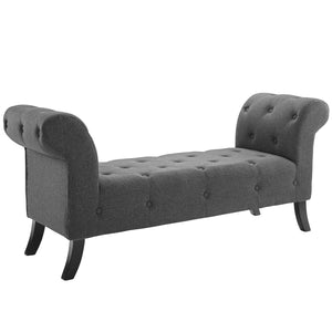ModwayModway Evince Button Tufted Accent Upholstered Fabric Bench EEI-3578 EEI-3578-GRY- BetterPatio.com