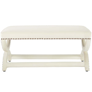 ModwayModway Expound Upholstered Nailhead Trim Performance Velvet Bench EEI-3069 EEI-3069-IVO- BetterPatio.com