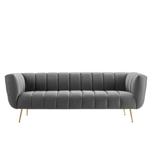 ModwayModway Favour Channel Tufted Performance Velvet Sofa EEI-4406 EEI-4406-GRY- BetterPatio.com