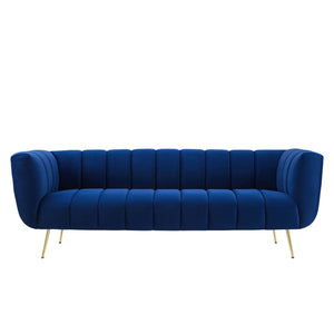 ModwayModway Favour Channel Tufted Performance Velvet Sofa EEI-4406 EEI-4406-NAV- BetterPatio.com