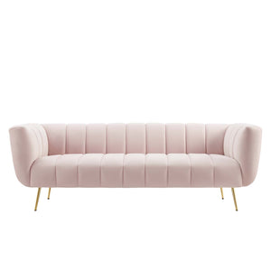 ModwayModway Favour Channel Tufted Performance Velvet Sofa EEI-4406 EEI-4406-PNK- BetterPatio.com