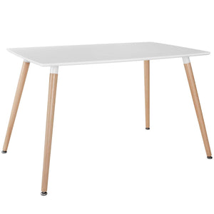 ModwayModway Field Rectangle Dining Table EEI-1056 EEI-1056-WHI- BetterPatio.com