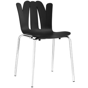 ModwayModway Flare Dining Side Chair EEI-1496 EEI-1496-BLK- BetterPatio.com