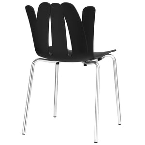 ModwayModway Flare Dining Side Chair EEI-1496 EEI-1496-BLK- BetterPatio.com