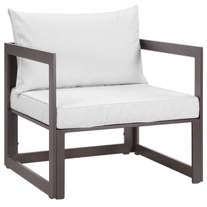 ModwayModway Fortuna Outdoor Patio Armchair EEI-1517 EEI-1517-BRN-WHI- BetterPatio.com