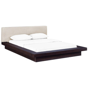 ModwayModway Freja Queen Fabric Platform Bed MOD-5721 MOD-5721-CAP-BEI-SET- BetterPatio.com