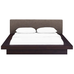 ModwayModway Freja Queen Fabric Platform Bed MOD-5721 MOD-5721-CAP-BRN-SET- BetterPatio.com