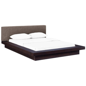 ModwayModway Freja Queen Fabric Platform Bed MOD-5721 MOD-5721-CAP-BRN-SET- BetterPatio.com