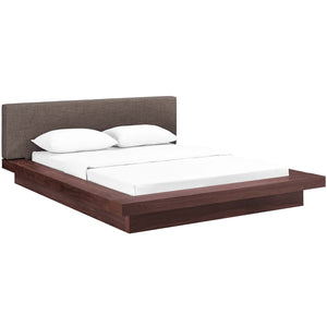 ModwayModway Freja Queen Fabric Platform Bed MOD-5721 MOD-5721-WAL-BRN-SET- BetterPatio.com