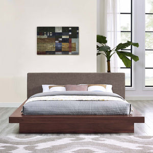 ModwayModway Freja Queen Fabric Platform Bed MOD-5721 MOD-5721-WAL-BRN-SET- BetterPatio.com