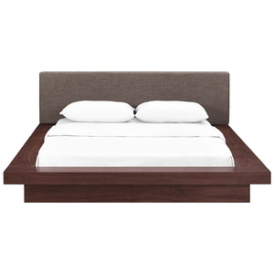 ModwayModway Freja Queen Fabric Platform Bed MOD-5721 MOD-5721-WAL-BRN-SET- BetterPatio.com