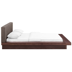 ModwayModway Freja Queen Fabric Platform Bed MOD-5721 MOD-5721-WAL-BRN-SET- BetterPatio.com