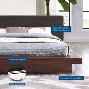 ModwayModway Freja Queen Fabric Platform Bed MOD-5721 MOD-5721-WAL-LAT-SET- BetterPatio.com