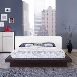 ModwayModway Freja Queen Vinyl Platform Bed MOD-5722 MOD-5722-CAP-WHI-SET- BetterPatio.com