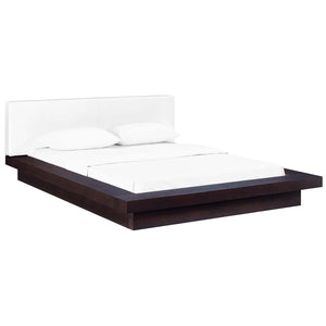 ModwayModway Freja Queen Vinyl Platform Bed MOD-5722 MOD-5722-CAP-WHI-SET- BetterPatio.com