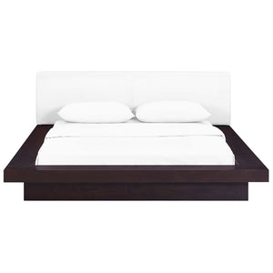 ModwayModway Freja Queen Vinyl Platform Bed MOD-5722 MOD-5722-CAP-WHI-SET- BetterPatio.com