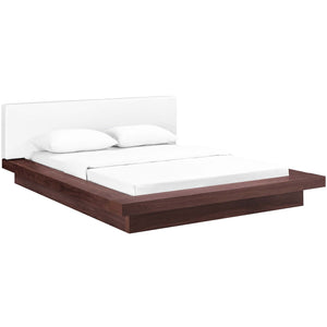 ModwayModway Freja Queen Vinyl Platform Bed MOD-5722 MOD-5722-WAL-WHI-SET- BetterPatio.com