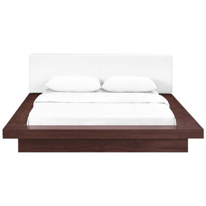 ModwayModway Freja Queen Vinyl Platform Bed MOD-5722 MOD-5722-WAL-WHI-SET- BetterPatio.com