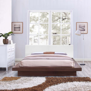 ModwayModway Freja Queen Vinyl Platform Bed MOD-5722 MOD-5722-WAL-WHI-SET- BetterPatio.com