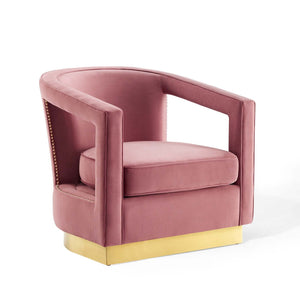 ModwayModway Frolick Performance Velvet Armchair EEI-3888 EEI-3888-DUS- BetterPatio.com