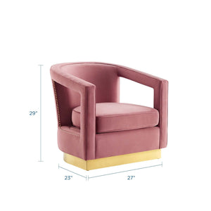 ModwayModway Frolick Performance Velvet Armchair EEI-3888 EEI-3888-DUS- BetterPatio.com