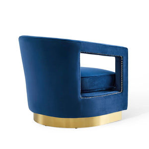 ModwayModway Frolick Performance Velvet Armchair EEI-3888 EEI-3888-NAV- BetterPatio.com