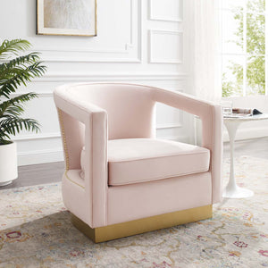 ModwayModway Frolick Performance Velvet Armchair EEI-3888 EEI-3888-PNK- BetterPatio.com