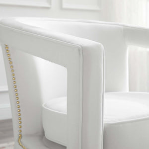 ModwayModway Frolick Performance Velvet Armchair EEI-3888 EEI-3888-WHI- BetterPatio.com