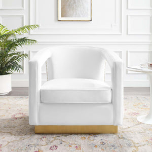 ModwayModway Frolick Performance Velvet Armchair EEI-3888 EEI-3888-WHI- BetterPatio.com